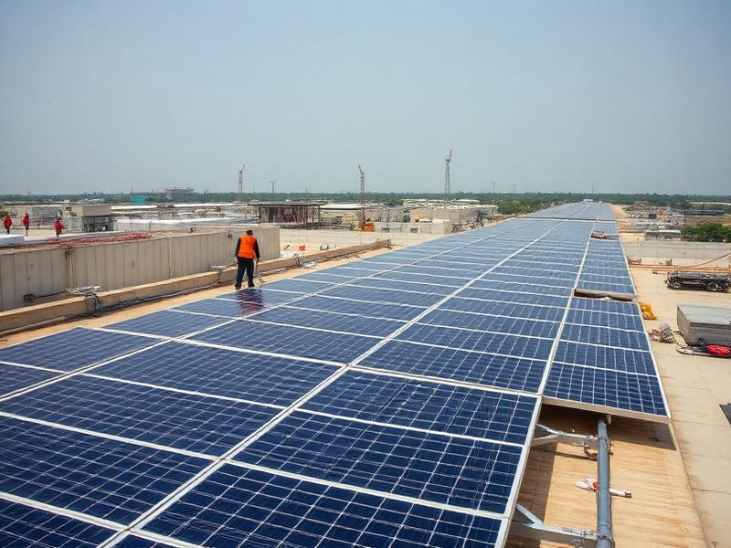Solar installation team at work